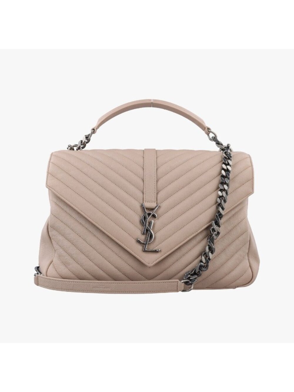 Saint Laurent Carre Beige Leather